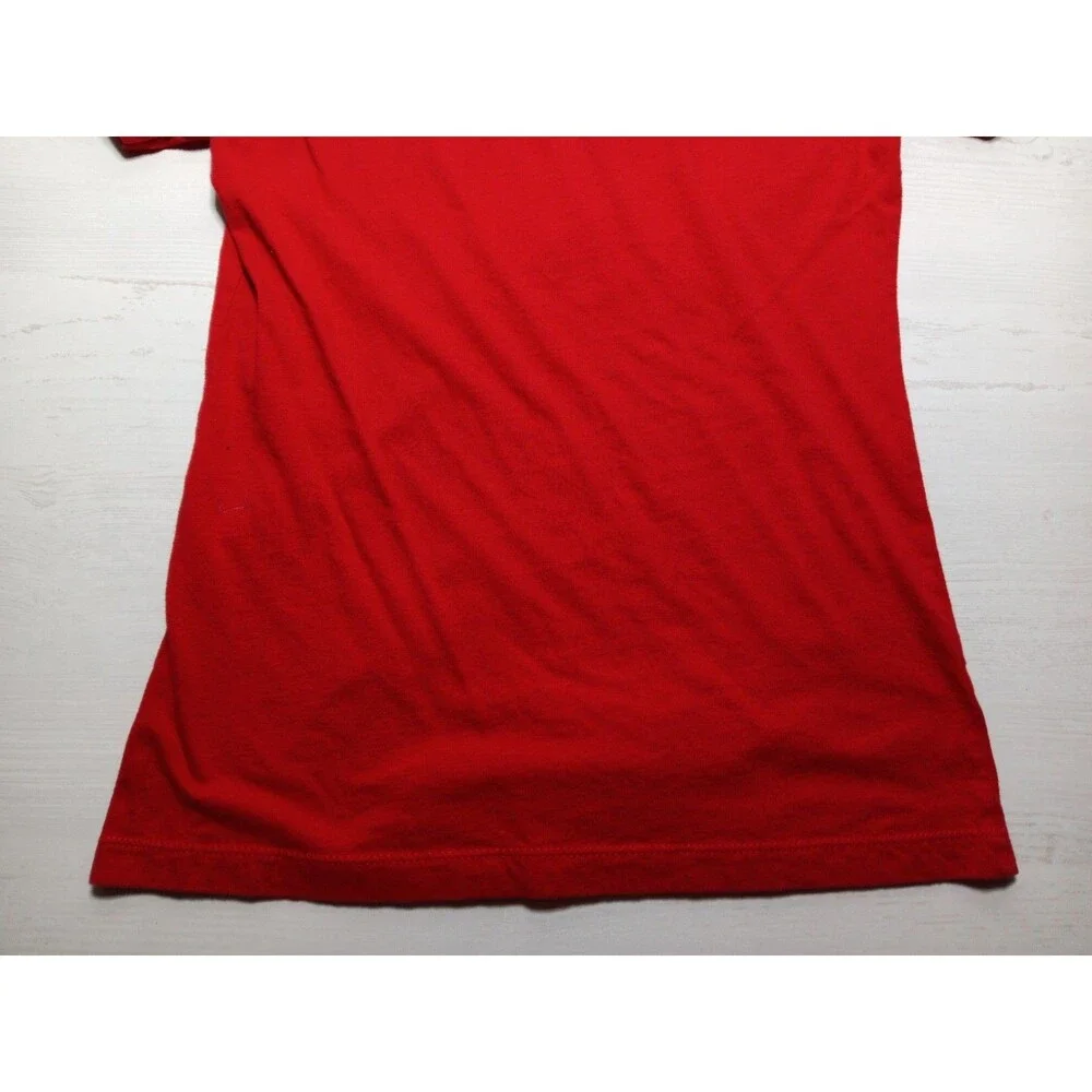 Reebok T-Shirt Womens Red Made In The Gym Short Sleeve USA Logo Top Size Small